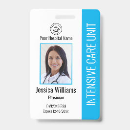 Moderne bedrijfs Logo Foto Blue Employee-id Badge