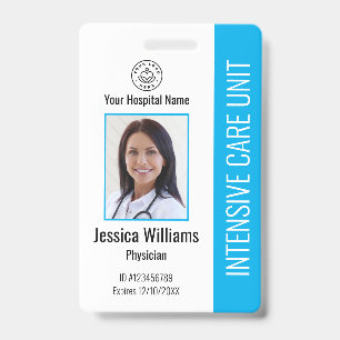 Moderne bedrijfs Logo Foto Blue Employee-id Badge