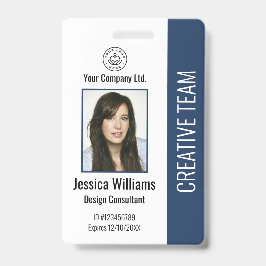 Moderne bedrijfs Logo Foto Blue Employee-id Badge