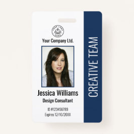 Moderne bedrijfs Logo Foto Blue Employee-id Badge