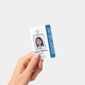 Moderne bedrijfs Logo Foto Blue Employee-id Badge (Handheld)
