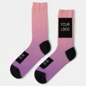 Moderne Bedrijfs Professionele Roze Logo Sokken (Links)