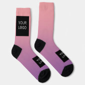 Moderne Bedrijfs Professionele Roze Logo Sokken (Rechts)