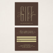 Moderne bedrijfs typografie script bruine cadeaubo vierkante visitekaartjes (Voorkant /achterkant)