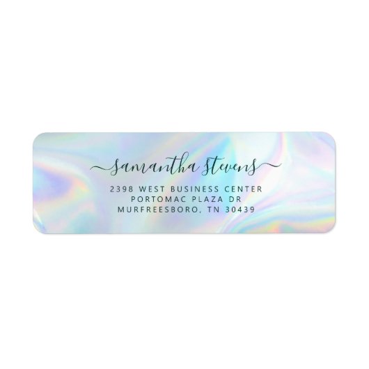 Moderne Bedrijfsbeheerder Retouradres Holografisch Etiket (Voorkant)