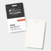 Moderne bedrijfsconferentie-evenement badge (Voor- en achterkant)