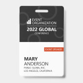 Moderne bedrijfsconferentie-evenement #custom badge (Achterkant)