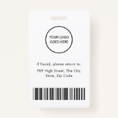 Moderne Bedrijfsfoto ID Barcode Kaart Medewerker Badge (Achterkant)
