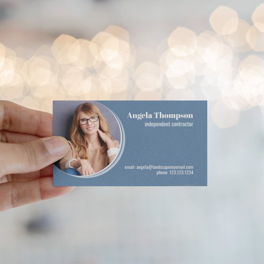 Moderne bedrijfsfoto QR-code blauw Visitekaartje