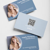 Moderne bedrijfsfoto QR-code blauw Visitekaartje