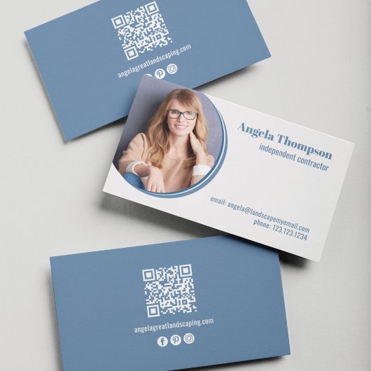 Moderne bedrijfsfoto QR-code Visitekaartje