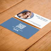 Moderne bedrijfsfoto QR-code Visitekaartje