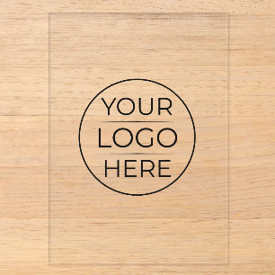 Moderne bedrijfslogo branding acryl uitnodigingen