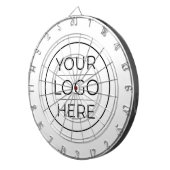 Moderne bedrijfslogo branding dartbord (Voorkant Rechts)