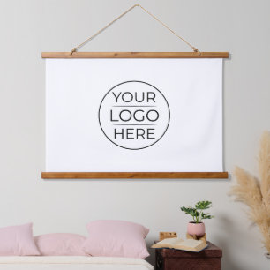 Moderne bedrijfslogo branding hangend wandkleed