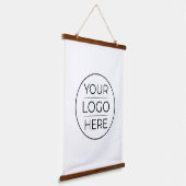 Moderne bedrijfslogo branding hangend wandkleed (Gebogen)