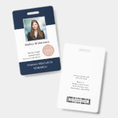 Moderne bedrijfslogo en personeelsfoto-identificat badge (Voor- en achterkant)