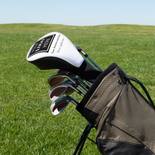 Moderne bedrijfslogo naam & slagzin golfheadcover (Insitu)