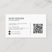 Moderne BedrijfsLogo Professionele QR Code Visitekaartje (Achterkant)