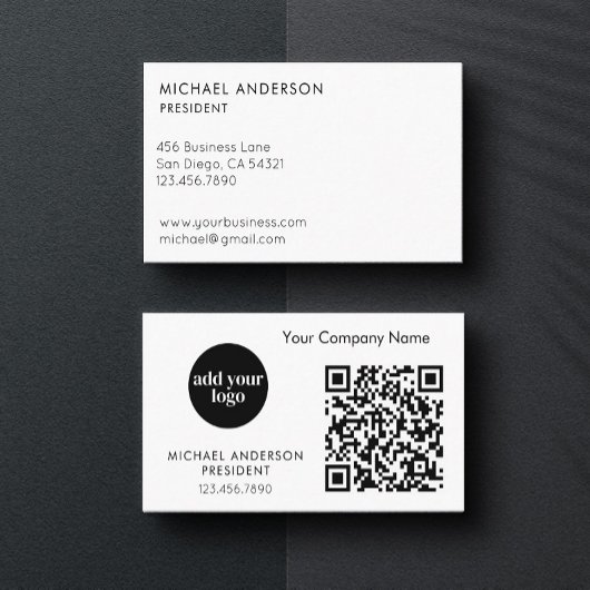 Moderne bedrijfsmaatwerk logo en QR-code Visitekaartje