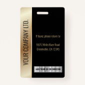 Moderne Bedrijfsmedewerker Foto Logo Black Gold Badge (Achterkant)