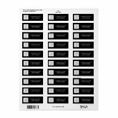 Moderne bedrijfsnaam Adres Sjabloon zwart Etiket (Full Sheet)
