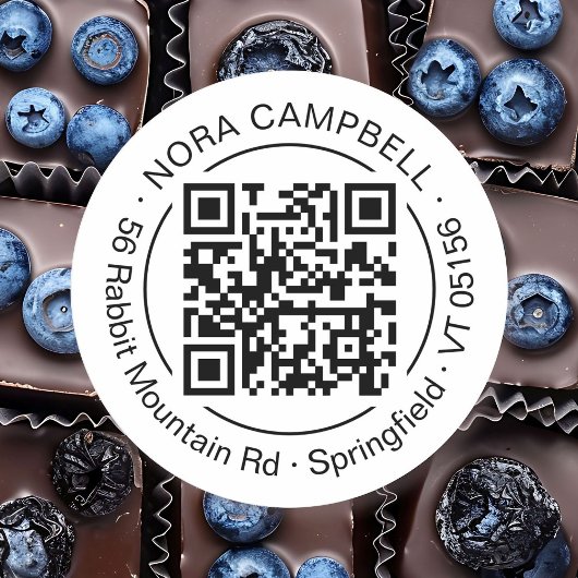 Moderne bedrijfsnaam Retouradres Rond QR-code Ronde Sticker