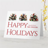 Moderne bedrijfsnaam zakelijke kerstkaart kaart (Gele Bloem)