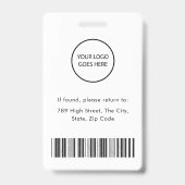 Moderne bedrijfspas met barcode, foto en ID van we Badge (Achterkant)