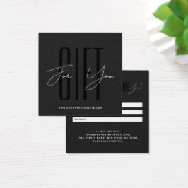 Moderne bedrijfstypografie script zwarte cadeaukaa vierkante visitekaartjes