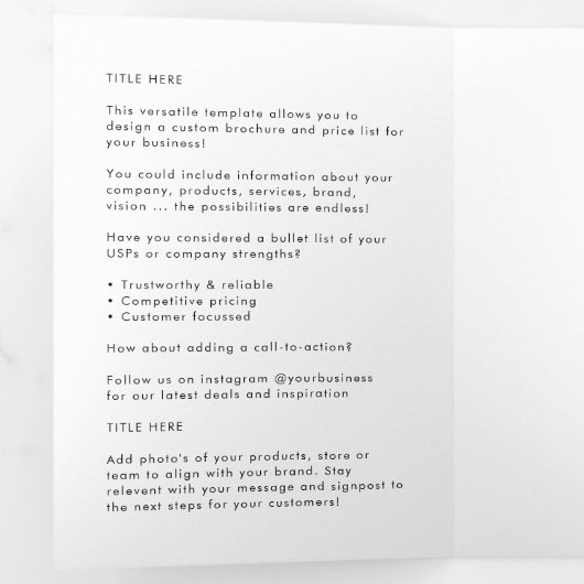 Moderne bedrijven | Eenvoudige Logo drievoudige br Drieluik Kaart (Binnenzijde eerst)