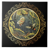 Moderne  Bee & Vlinder in Spinnenweb Tegeltje (Voorkant)