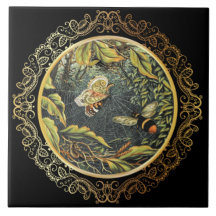 Moderne  Bee & Vlinder in Spinnenweb