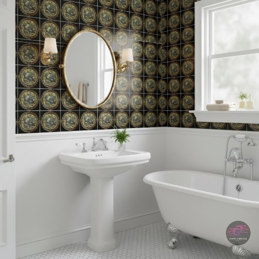 Moderne  Bee & Vlinder in Spinnenweb Tegeltje