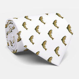 Moderne beek forel vis marine blauw wit visser stropdas