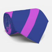 Moderne beelddiagonale strepes blauw roze stropdas (Opgerold)