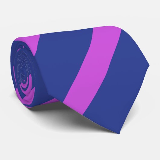 Moderne beelddiagonale strepes blauw roze stropdas (Opgerold)