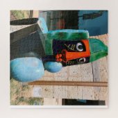 moderne beeldhouwkunst grote bouddha in biot frank legpuzzel (Horizontaal)