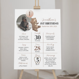 Moderne Beer Ballon Birthday Milestone Sign Poster