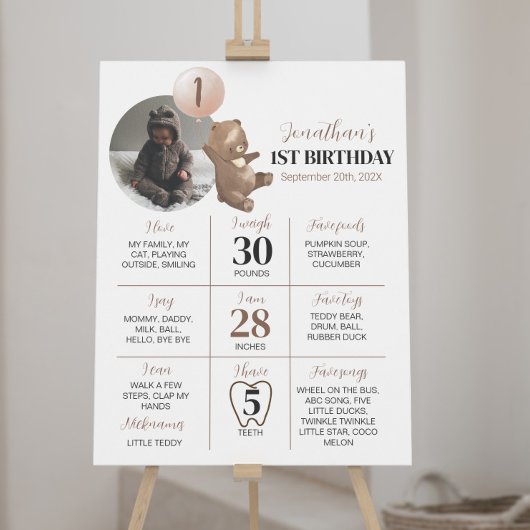 Moderne Beer Ballon Birthday Milestone Sign Poster