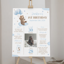 Moderne Beer Ballon Birthday Milestone Sign Poster