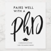 Moderne Begeleidende PhD van het Manuscript Afstud Wijn Etiket (Enkel label)