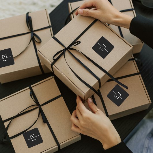 Moderne beginletters van namen van zwarten vierkante sticker