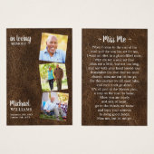 Moderne begrafenis 3 Foto Memorial Prayer Kaart (Voorkant /achterkant)