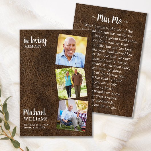 Moderne begrafenis 3 Foto Memorial Prayer Kaart