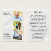 Moderne begrafenis 3 Foto Memorial Prayer Kaart Ma (Voorkant /achterkant)