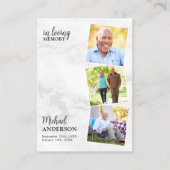 Moderne begrafenis 3 Foto Memorial Prayer Kaart Ma Contactkaartje (Voorkant)