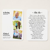 Moderne begrafenis 3 Foto zijderoute geprezen Kaar Visitekaartje (Voorkant /achterkant)