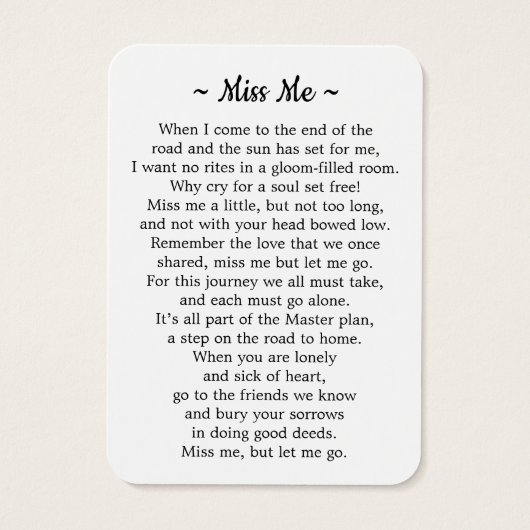 Moderne begrafenis 3 Foto zijderoute geprezen Kaar Visitekaartje (Achterkant)