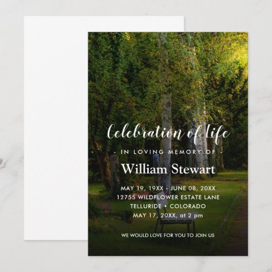 Moderne begrafenis | Bosgeviering van het leven Kaart (Voorkant / Achterkant)